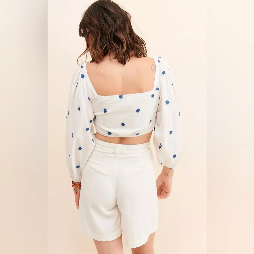 FARM Rio Bow Front Polka Dot Crop Top - Picture 2 of 4